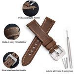 WOCCI 18mm Watch Band, Dark Brown Saddle Style