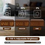 Wooden Digital Alarm Clock with Wireless Charging - Stylish Bedside Decor with 3 Alarms, LED Display, and Sound Control