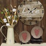 Round Wall Clock Rustic Decoration Retro Design Quartz