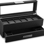 Glenor Co Watch Box with Valet Drawer for Men