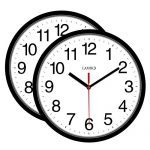 LAMIKO 2 Packs Non-Ticking Silent Wall Clocks Battery Operated
