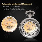 Pocket Watch Automatic Skeleton Mechanical Open Face Men