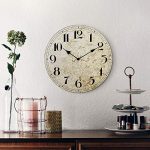 Living Room Rustic Quiet Wood Map Clock