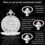 SIBOSUN Magnifier Pocket Watch with Chain Box Skeleton