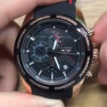 Waterproof Quartz Watch: Fashionable Black Gold Military Design with Multi-Functionality