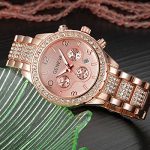 Unisex Luxury Pave Floating Crystal Diamonds Quartz Watch