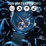 Watch Waterproof Business Dress Date Blue Mesh