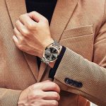 Golden Black Analog Quartz Watch Men
