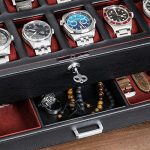 Watch Collection with the 12 Slot Luxury Leather Watch Box - Stylish Organization and Unmatched Protection in Black/Pink