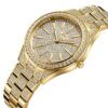 Diamond Gold Plated Wrist Watch Steel Bracelet