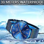 LIGE Mens Watches Fashion Sports Waterproof Stainless Steel