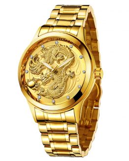Udaney -Mens-Gold-Dragon-Watches-Golden Business