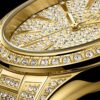 Diamond Gold Plated Wrist Watch Steel Bracelet