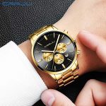 CRRJU Men's Multifunctional Chronograph Watch – Golden Black Elegance for Every Occasion! 🌟