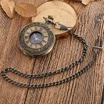 Mudder Vintage Roman Numerals Quartz Pocket Watch: Timeless Elegance in Bronze