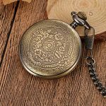 Mudder Vintage Roman Numerals Quartz Pocket Watch: Timeless Elegance in Bronze
