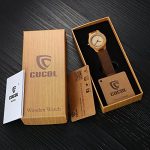 CUCOL Womens Wooden Bamboo Watches Brown Genuine