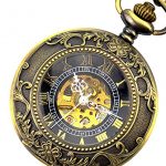 Skeleton Mechanical Copper Retro Pendant Pocket Watch