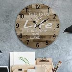 Round Wall Clock Rustic Decoration Retro Design Quartz