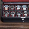 12 Slot Leather Watch Box - Luxury Watch Case Display Organizer