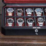 12 Slot Leather Watch Box - Luxury Watch Case Display Organizer