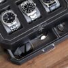 6 Slot Leather Watch Box with Valet Drawer - Luxury Watch Case