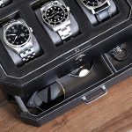 6 Slot Leather Watch Box with Valet Drawer - Luxury Watch Case