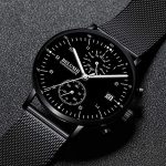 Men Minimalist Quartz Watch Blue/Black