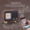 Retro Wooden Alarm Clock with Bluetooth Speaker