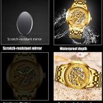 Luxury Gold Dragon Carved Dial Diamond Automatic Skeleton