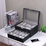 BEWISHOME Watch Box Organizer 20 Men Display Storage Case