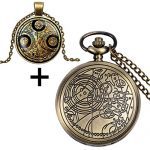 YISUYA Vintage Bronze Doctor Who Retro Dr. Who Quartz Pocket Watch