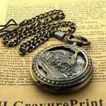 Train Copper Dangle Pendant Quartz Pocket Watch