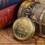 Black Chain Quartz Gift Brother Engraved Pocket Watch