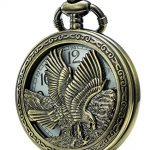 SEWOR Retro Quartz Pocket Watch White Dial Bronze Case