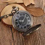 Mudder Vintage Roman Numerals Quartz Pocket Watch: Timeless Elegance in Bronze