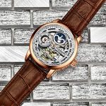 Stührling Original Rose Gold Watch for Men Skeleton Watch