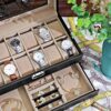 12-Slot Watch Box Display Case with Real Glass Top