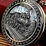 Train Copper Dangle Pendant Quartz Pocket Watch