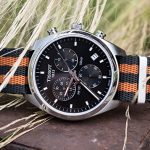 24mm Black, Orange - BARTON Jetson NATO Style Watch Strap