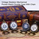 Mechanical Roman Numerals Dial Skeleton Pocket Watch