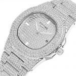 Crystal Watch Bling Iced-Out Watch Oblong Silver/Gold