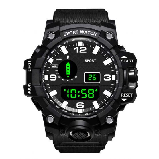 Mens Digital Sports Watches LED Screen Large Face