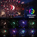 360-Degree Rotating Star Moon Projection Lamp with LED Timer