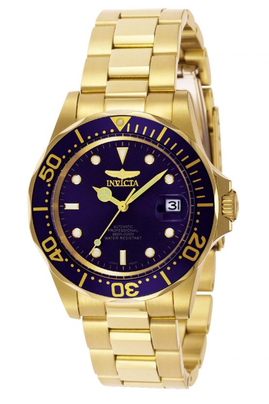 Gold/Blue Invicta Men's Pro Diver Automatic Watch