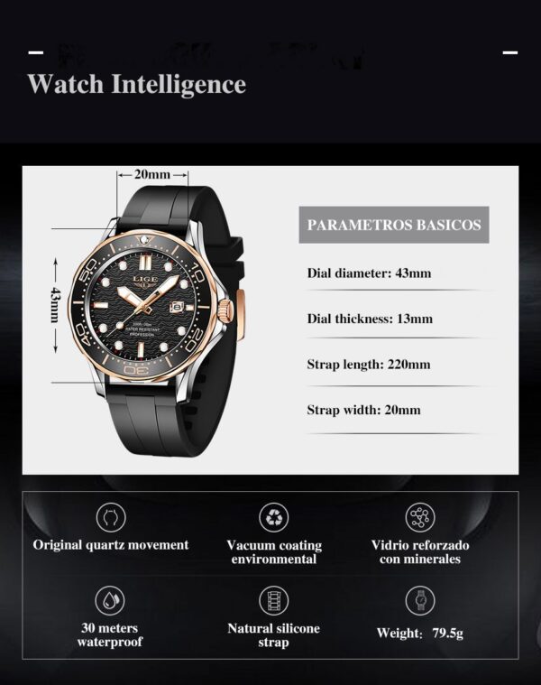 LIGE Top Brand Luxury Sports Men Quartz Wristwatch LIGE Top Brand Luxury Sports Men Quartz Wristwatch