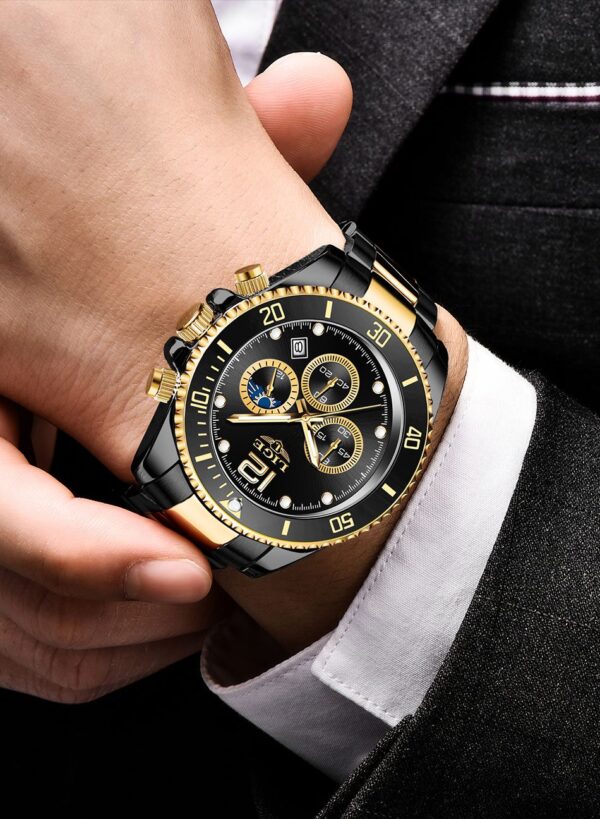 LIGE Watch Mens 24Hour Moon Phase