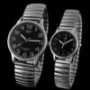 Elastic Alloy Quartz Couple Watches for Lovers