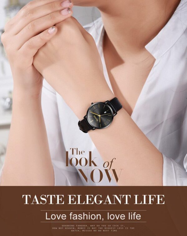 Timeless Elegance: Ultra-Thin Leather Couple Wristwatches Timeless Elegance: Ultra-Thin Leather Couple Wristwatches