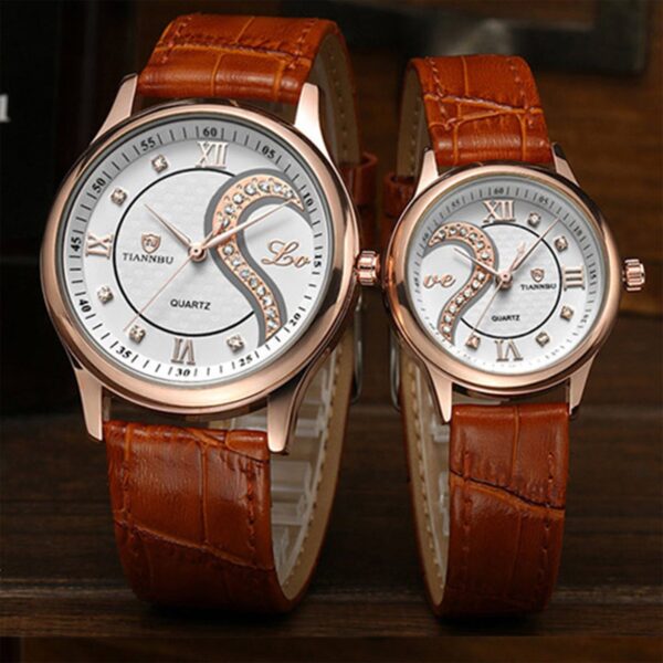 Ultrathin Leather LOVE Romantic Couple Wrist Watch Ultrathin Leather LOVE Romantic Couple Wrist Watch